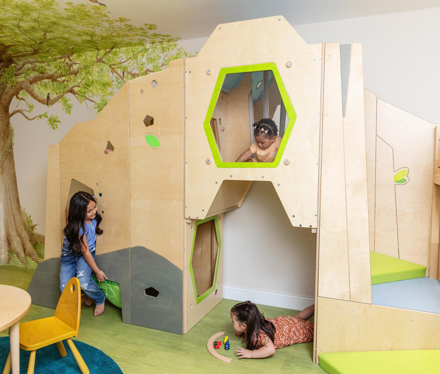 3 girls in a house playroom